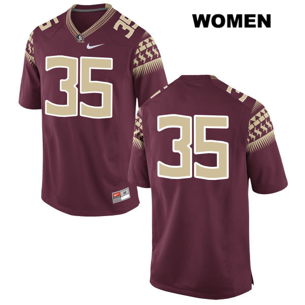 Women's NCAA Nike Florida State Seminoles #35 Leonard Warner III College No Name Red Stitched Authentic Football Jersey YAQ1069SR